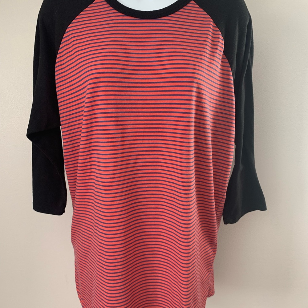 LuLa Roe Baseball Style Striped Tee - Picture 2 of 16